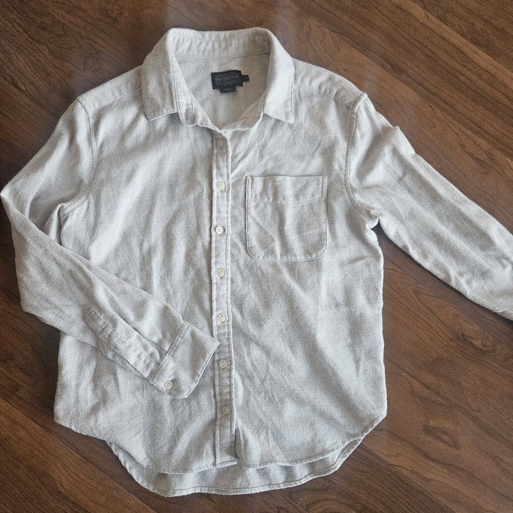 Pendleton Off-White Button-Down Shirt - image 1